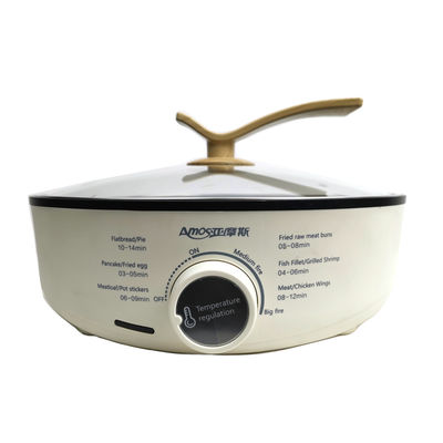 1300W 12 Inch Round Home Electric Skillet Pizza Maker Multifungsi