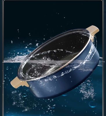 Custom Dual Steamboat Electric Pot Skillet Cookware Dengan Tutup Berventilasi Kaca Tempered